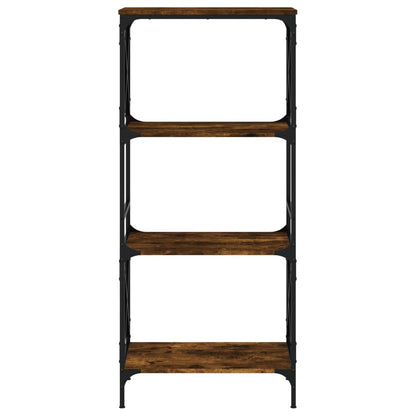 Boekenkast 4-Laags Bewerkt Hout Kleur 59 x 35 x 132 cm Gerookt eiken