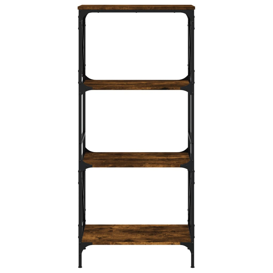 Boekenkast 4-Laags Bewerkt Hout Kleur 59 x 35 x 132 cm Gerookt eiken