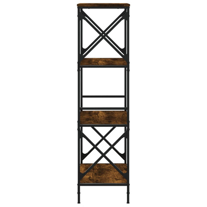 Boekenkast 4-Laags Bewerkt Hout Kleur 59 x 35 x 132 cm Gerookt eiken