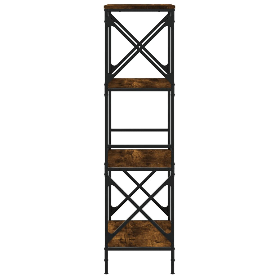 Boekenkast 4-Laags Bewerkt Hout Kleur 59 x 35 x 132 cm Gerookt eiken