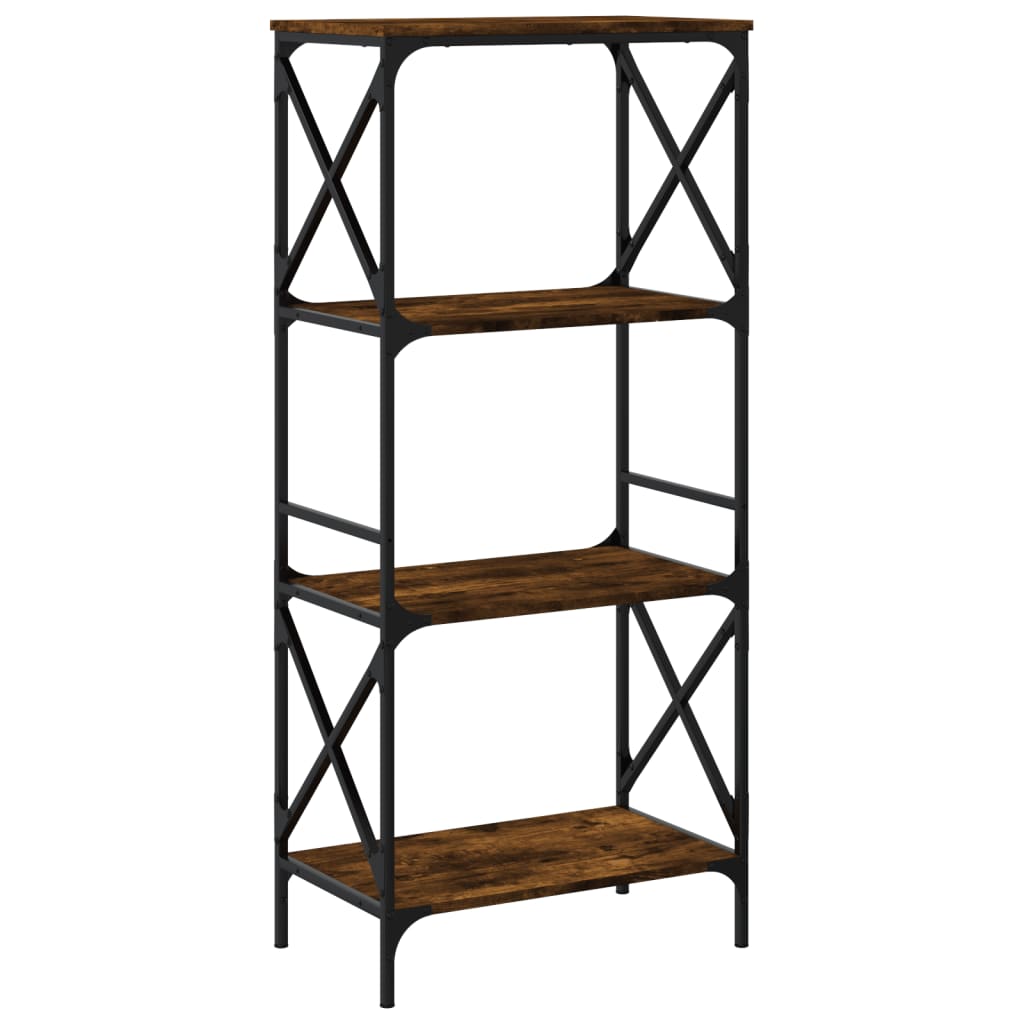 Boekenkast 4-Laags Bewerkt Hout Kleur 59 x 35 x 132 cm Gerookt eiken
