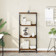 Boekenkast 59x35x132 cm bewerkt hout gerookt eiken