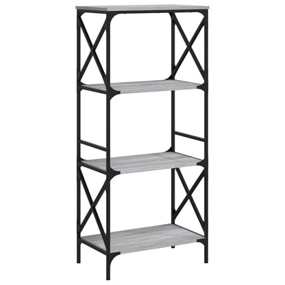 Boekenkast 4-Laags Bewerkt Hout Eiken 59 x 35 x 132 cm Grijs sonoma