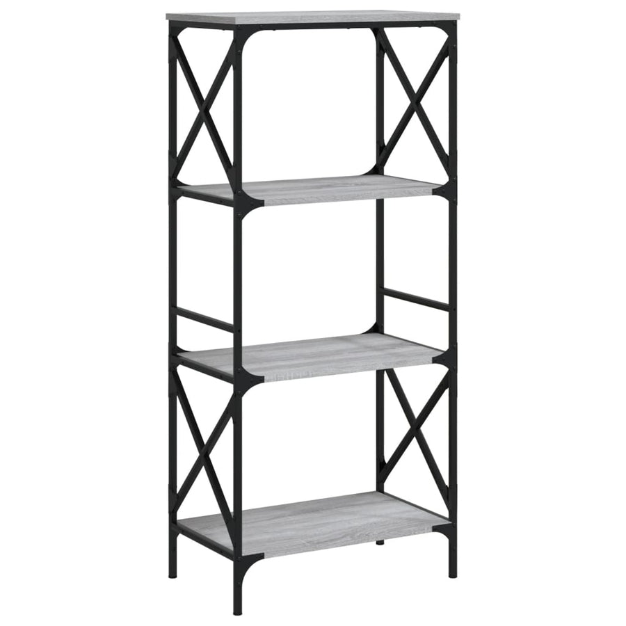 Boekenkast 4-Laags Bewerkt Hout Eiken 59 x 35 x 132 cm Grijs sonoma