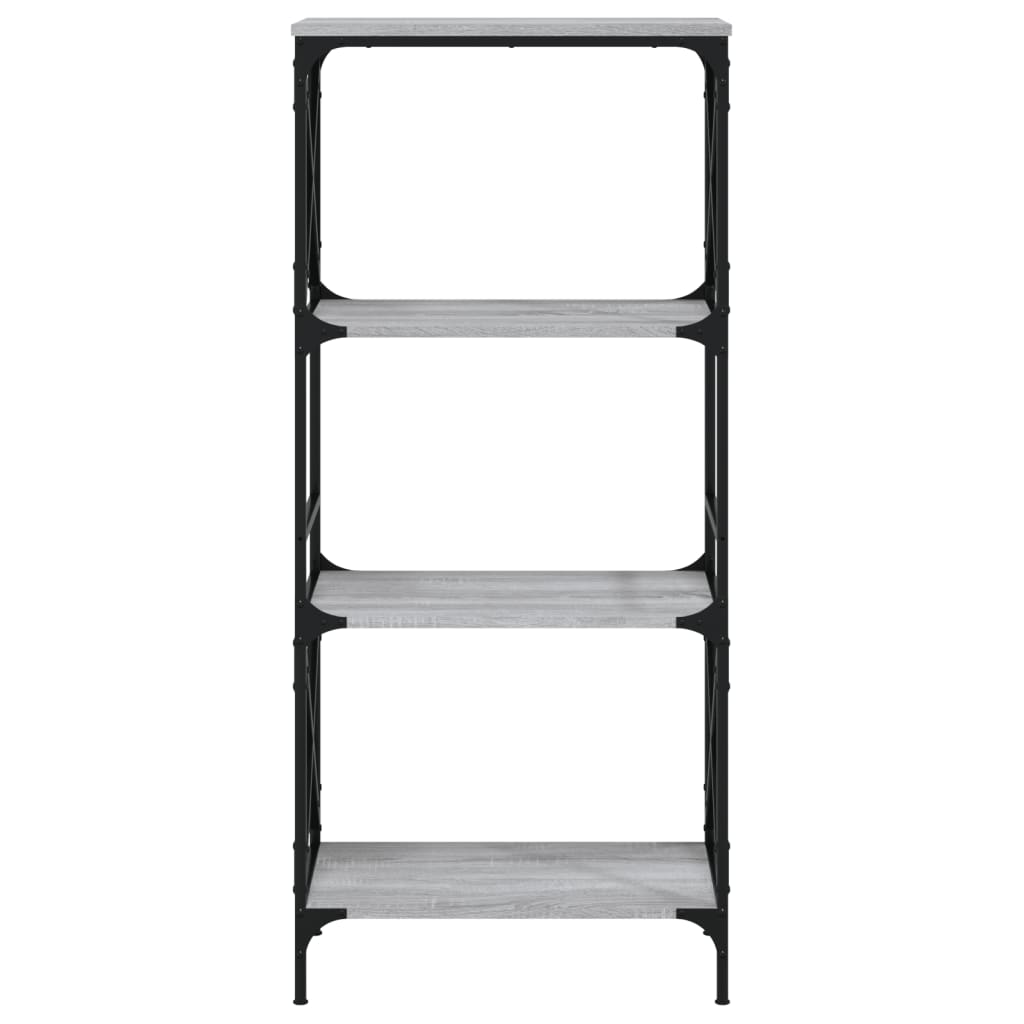 Boekenkast 4-Laags Bewerkt Hout Eiken 59 x 35 x 132 cm Grijs sonoma