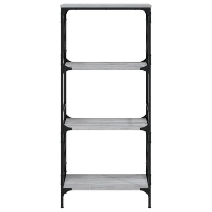 Boekenkast 4-Laags Bewerkt Hout Eiken 59 x 35 x 132 cm Grijs sonoma