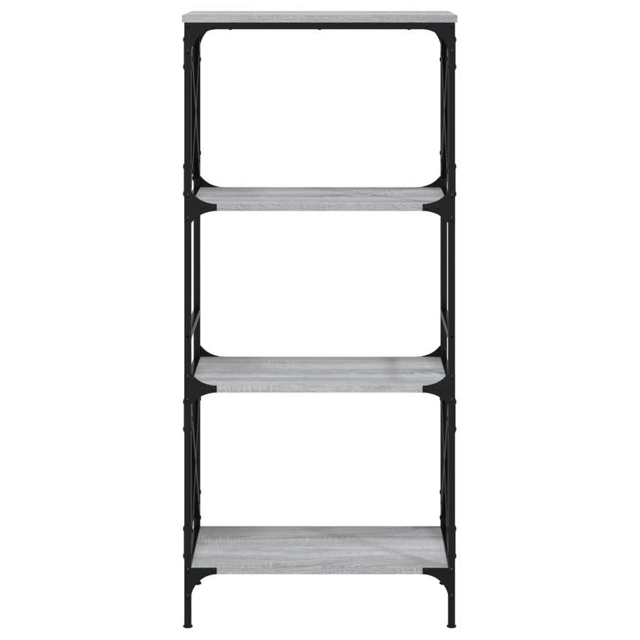 Boekenkast 4-Laags Bewerkt Hout Eiken 59 x 35 x 132 cm Grijs sonoma