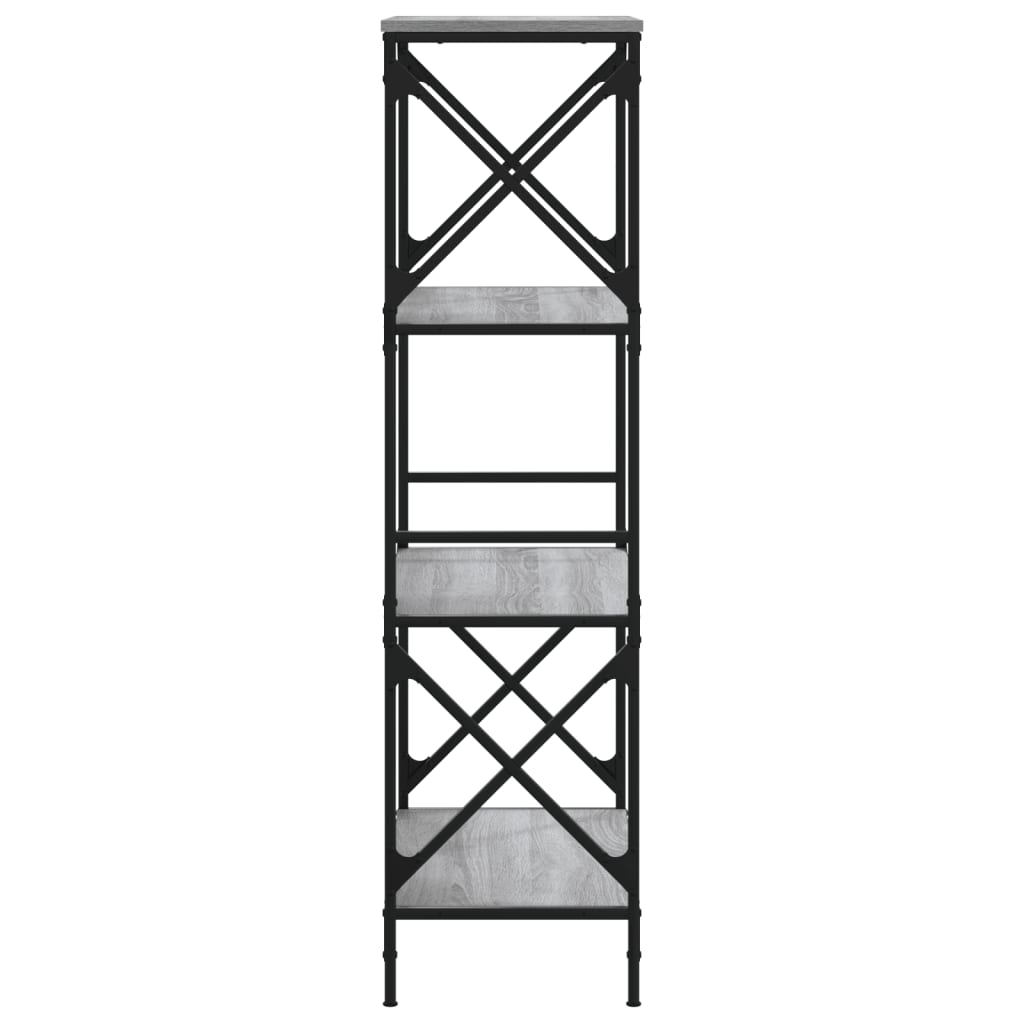 Boekenkast 4-Laags Bewerkt Hout Eiken 59 x 35 x 132 cm Grijs sonoma