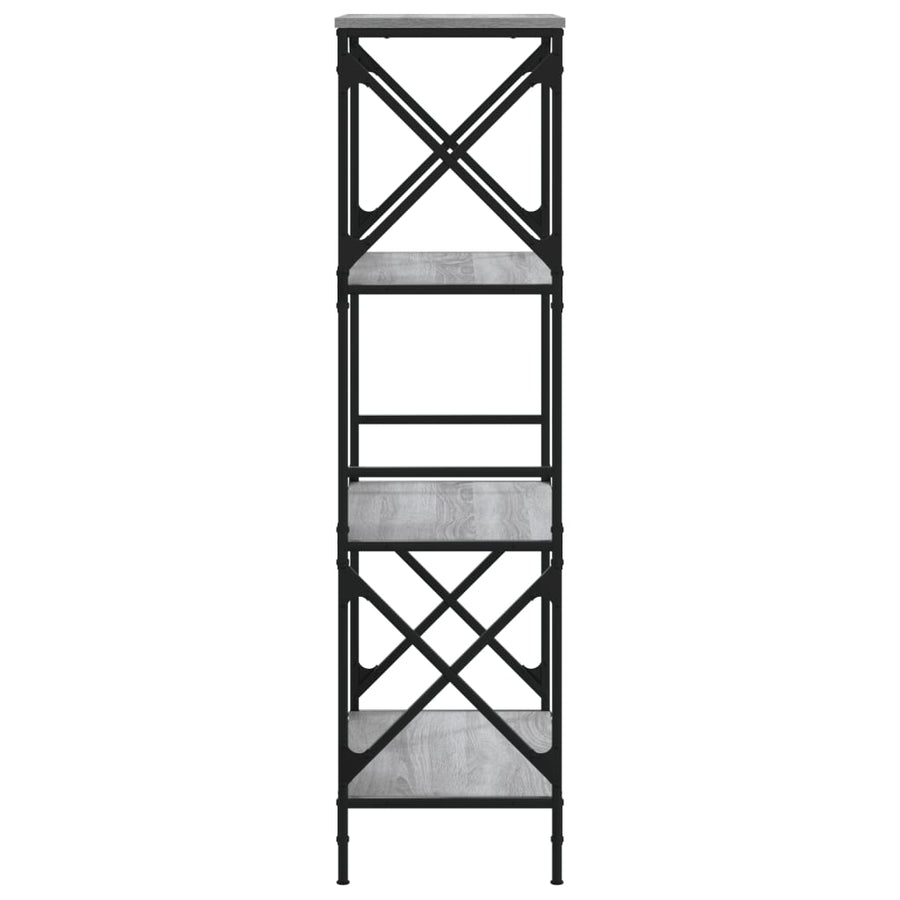 Boekenkast 4-Laags Bewerkt Hout Eiken 59 x 35 x 132 cm Grijs sonoma