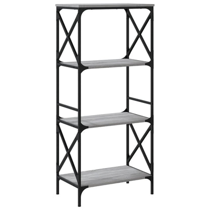 Boekenkast 4-Laags Bewerkt Hout Eiken 59 x 35 x 132 cm Grijs sonoma
