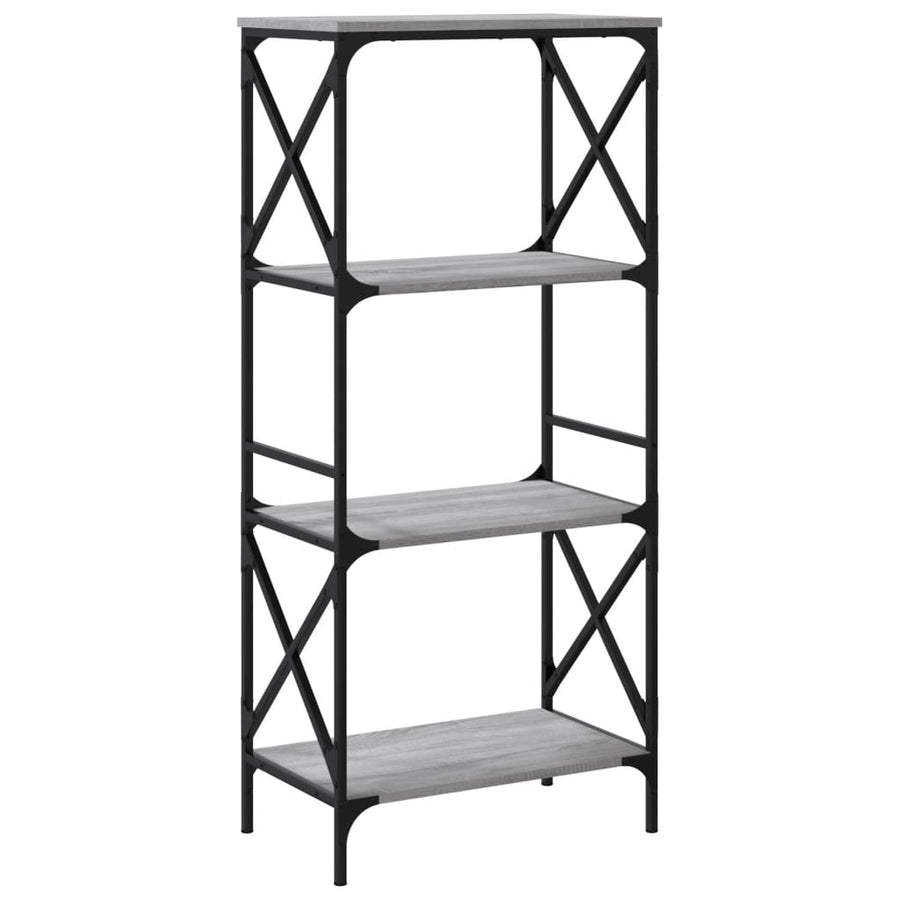 Boekenkast 4-Laags Bewerkt Hout Eiken 59 x 35 x 132 cm Grijs sonoma