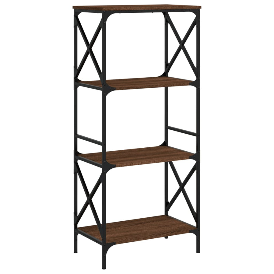 Boekenkast 4-Laags Bewerkt Hout Bruineikenkleurig 59 x 35 x 132 cm bruin eikenkleur