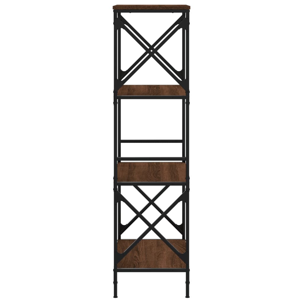 Boekenkast 4-Laags Bewerkt Hout Bruineikenkleurig 59 x 35 x 132 cm bruin eikenkleur