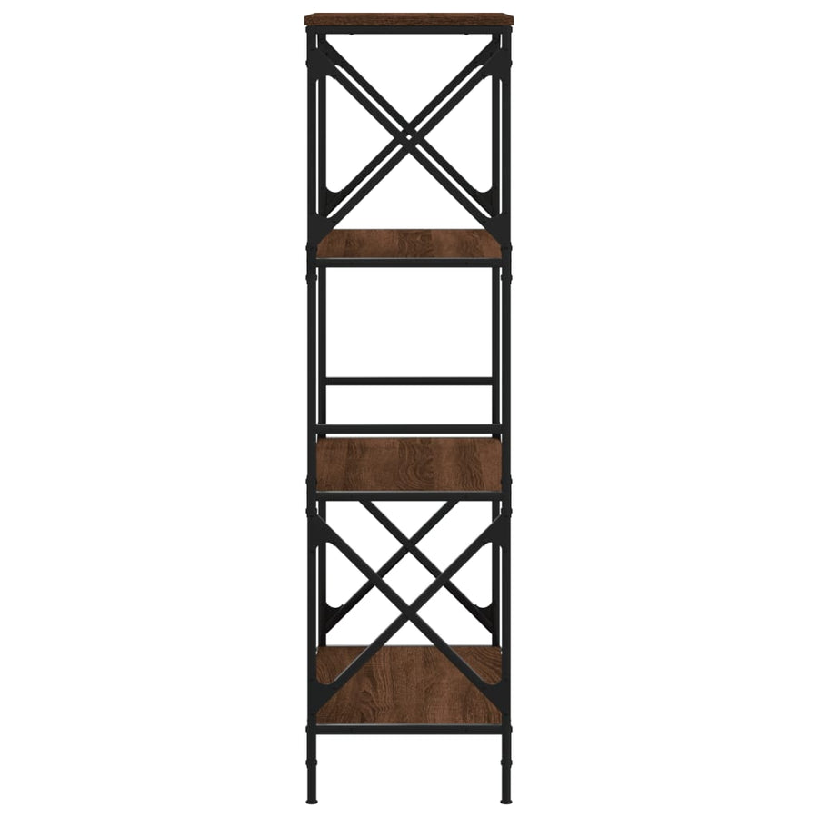 Boekenkast 4-Laags Bewerkt Hout Bruineikenkleurig 59 x 35 x 132 cm bruin eikenkleur