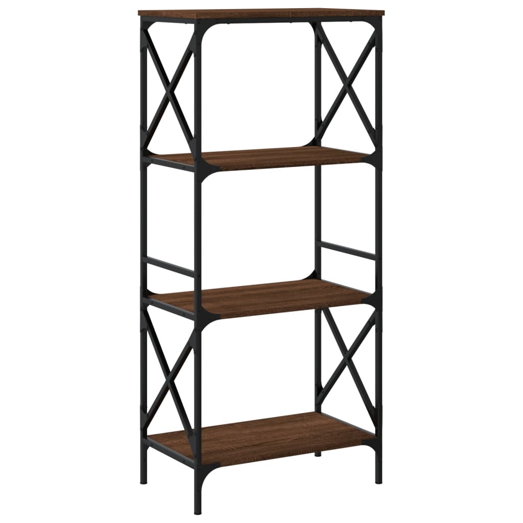 Boekenkast 4-Laags Bewerkt Hout Bruineikenkleurig 59 x 35 x 132 cm bruin eikenkleur
