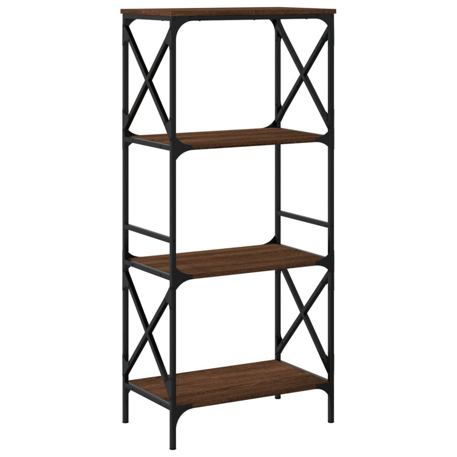 Boekenkast 4-Laags Bewerkt Hout Bruineikenkleurig 59 x 35 x 132 cm bruin eikenkleur