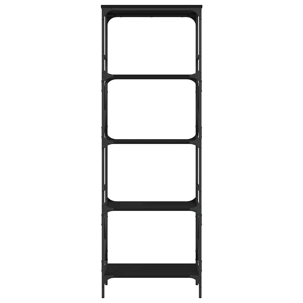 Boekenkast 5-laags 59x35x171 cm bewerkt hout zwart