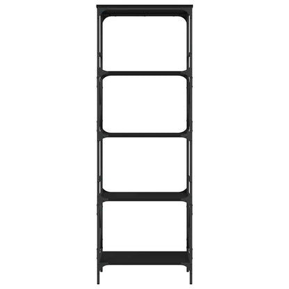 Boekenkast 5-laags 59x35x171 cm bewerkt hout zwart