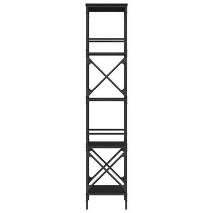 Boekenkast 5-laags 59x35x171 cm bewerkt hout zwart