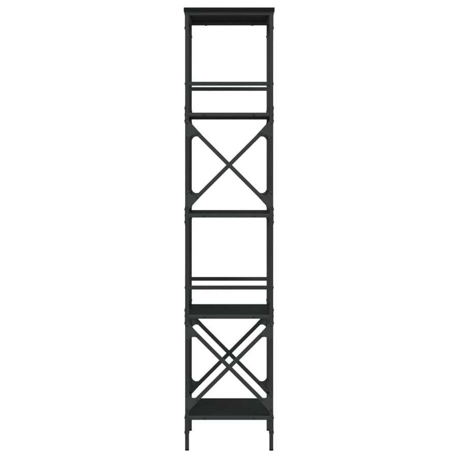 Boekenkast 5-laags 59x35x171 cm bewerkt hout zwart