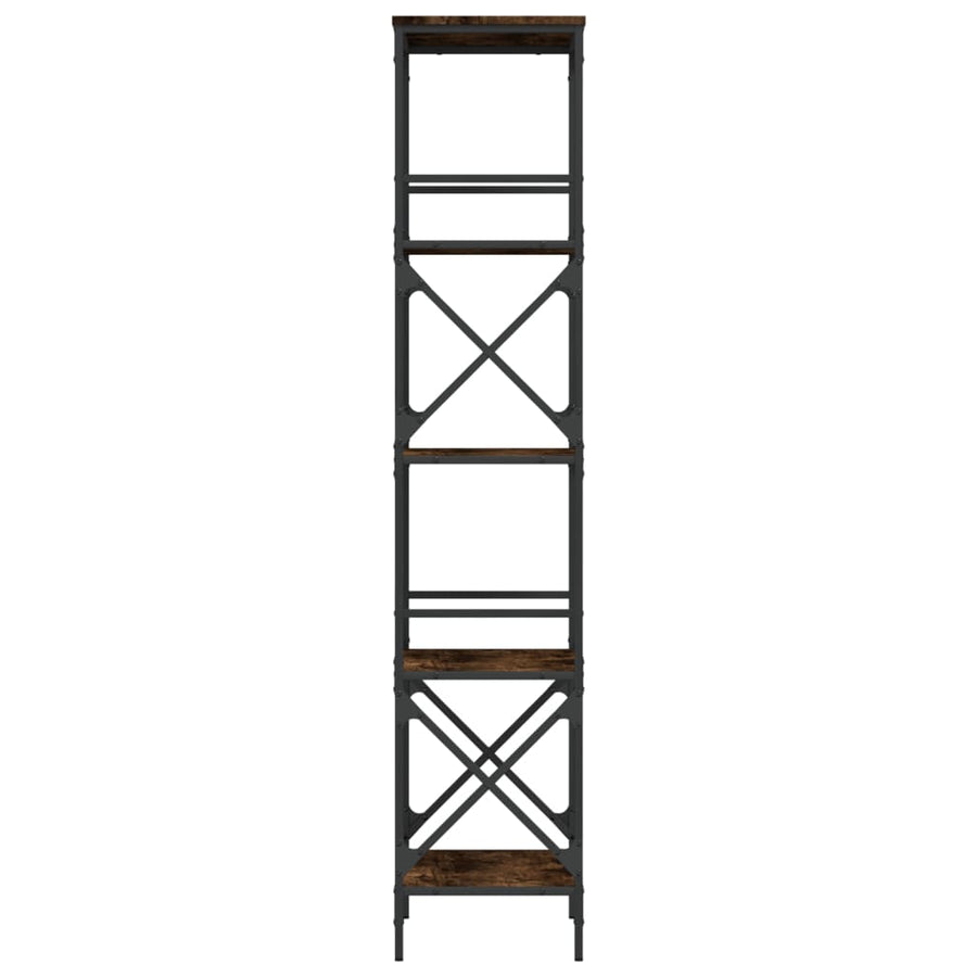Boekenkast 5-laags 59x35x171 cm bewerkt hout gerookt eikenkleur 59 x 35 x 171 cm Gerookt eiken