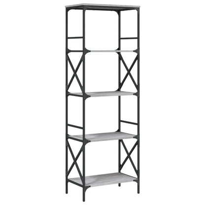 Boekenkast 5-Laags Bewerkt Hout Eiken 59 x 35 x 171 cm Grijs sonoma