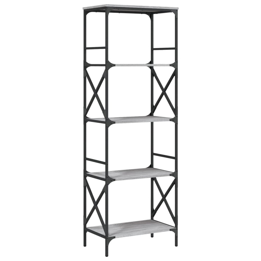 Boekenkast 5-Laags Bewerkt Hout Eiken 59 x 35 x 171 cm Grijs sonoma