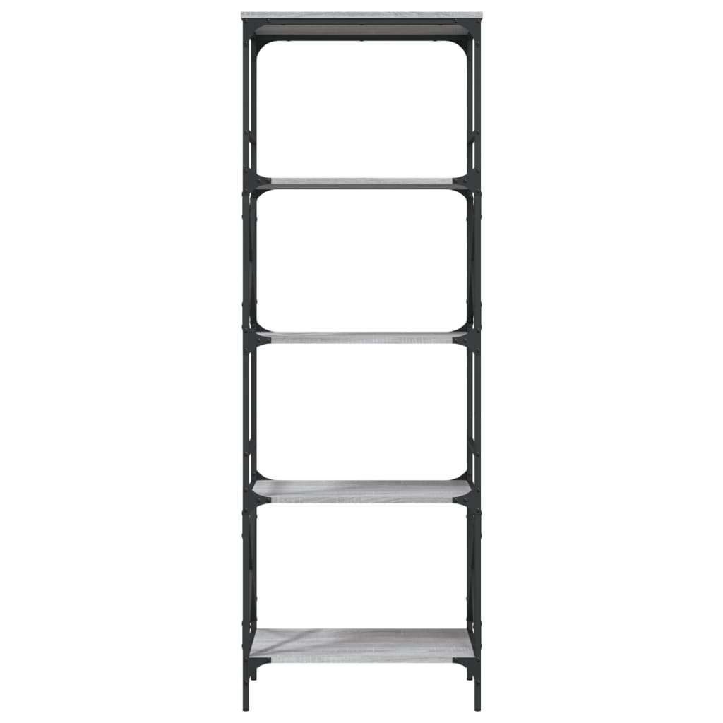 Boekenkast 5-Laags Bewerkt Hout Eiken 59 x 35 x 171 cm Grijs sonoma