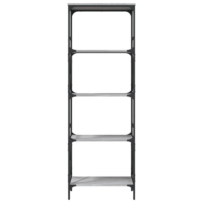 Boekenkast 5-Laags Bewerkt Hout Eiken 59 x 35 x 171 cm Grijs sonoma