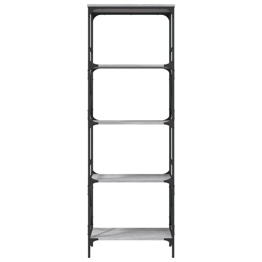 Boekenkast 5-Laags Bewerkt Hout Eiken 59 x 35 x 171 cm Grijs sonoma
