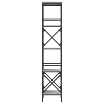 Boekenkast 5-Laags Bewerkt Hout Eiken 59 x 35 x 171 cm Grijs sonoma