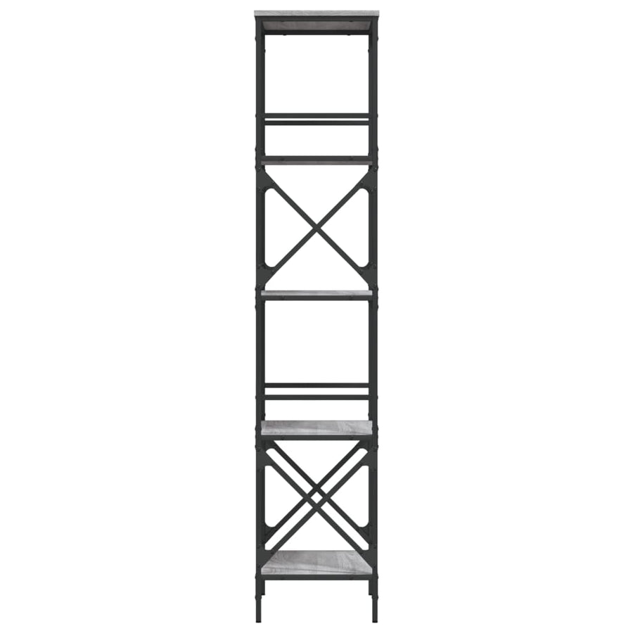 Boekenkast 5-Laags Bewerkt Hout Eiken 59 x 35 x 171 cm Grijs sonoma