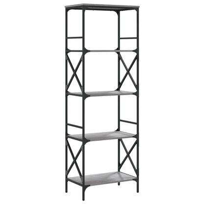 Boekenkast 5-Laags Bewerkt Hout Eiken 59 x 35 x 171 cm Grijs sonoma
