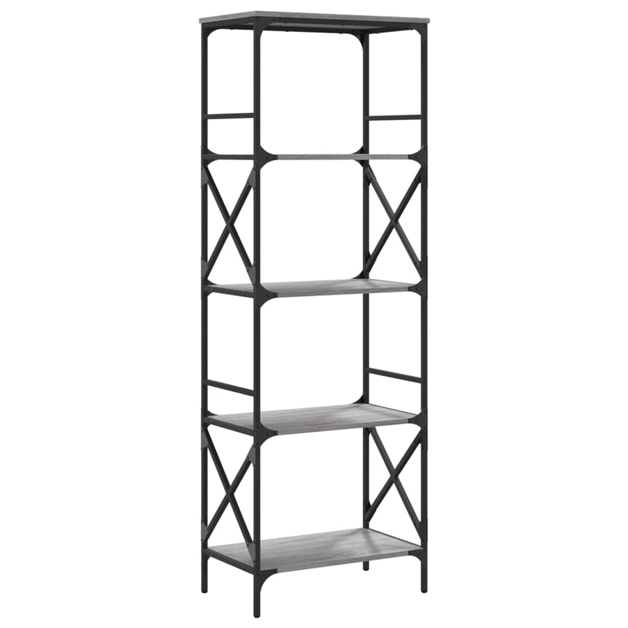 Boekenkast 5-Laags Bewerkt Hout Eiken 59 x 35 x 171 cm Grijs sonoma