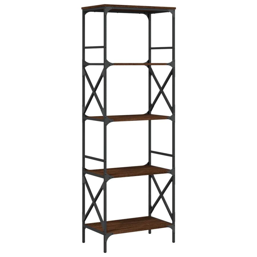 Boekenkast 5-Laags Bewerkt Hout Bruineikenkleurig 59 x 35 x 171 cm bruin eikenkleur