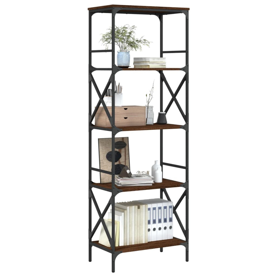 Boekenkast 5-Laags Bewerkt Hout Bruineikenkleurig 59 x 35 x 171 cm bruin eikenkleur