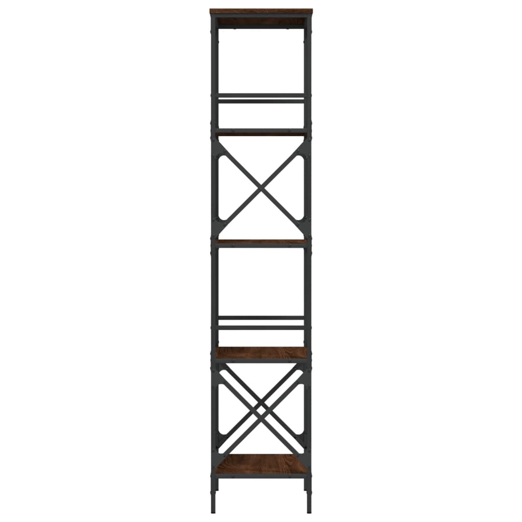 Boekenkast 5-Laags Bewerkt Hout Bruineikenkleurig 59 x 35 x 171 cm bruin eikenkleur