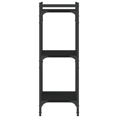 Boekenkast 3-Laags Bewerkt Hout 40 x 30 x 86 cm Zwart