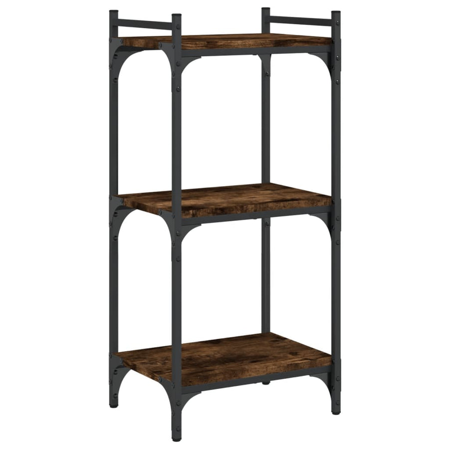 Boekenkast 3-Laags 40X30X Bewerkt Hout Kleur Gerookt Eiken 40 cm