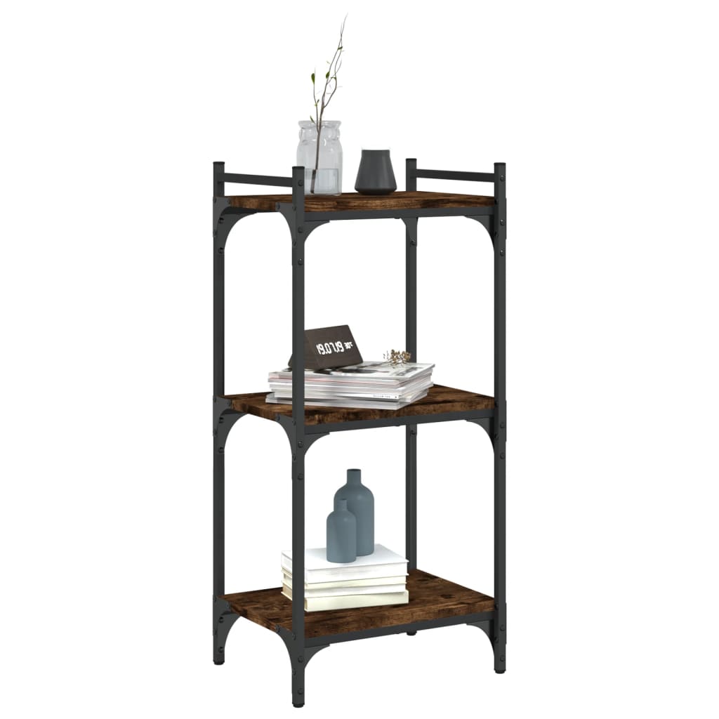 Boekenkast 3-Laags 40X30X Bewerkt Hout Kleur Gerookt Eiken 40 cm