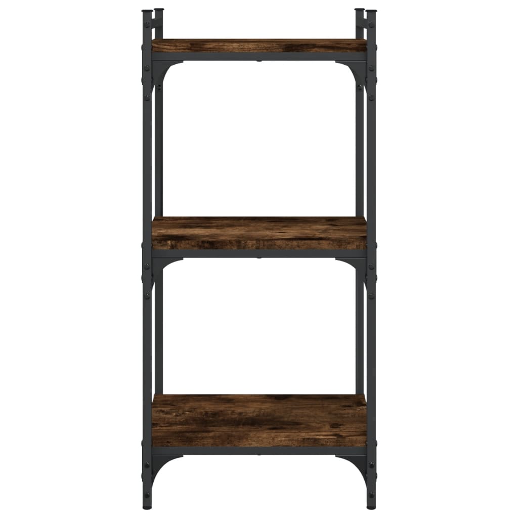 Boekenkast 3-Laags 40X30X Bewerkt Hout Kleur Gerookt Eiken 40 cm