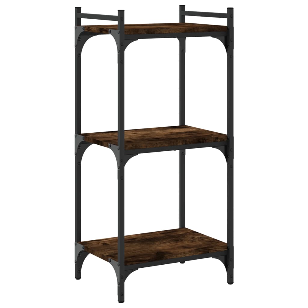 Boekenkast 3-Laags 40X30X Bewerkt Hout Kleur Gerookt Eiken 40 cm