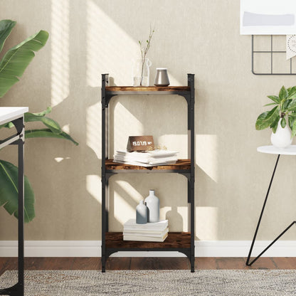 Boekenkast 3-Laags 40X30X Bewerkt Hout Kleur Gerookt Eiken 40 cm