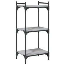 Boekenkast 3-Laags Bewerkt Hout 40 x 30 x 86 cm Grijs sonoma