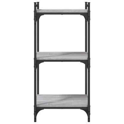 Boekenkast 3-Laags Bewerkt Hout 40 x 30 x 86 cm Grijs sonoma