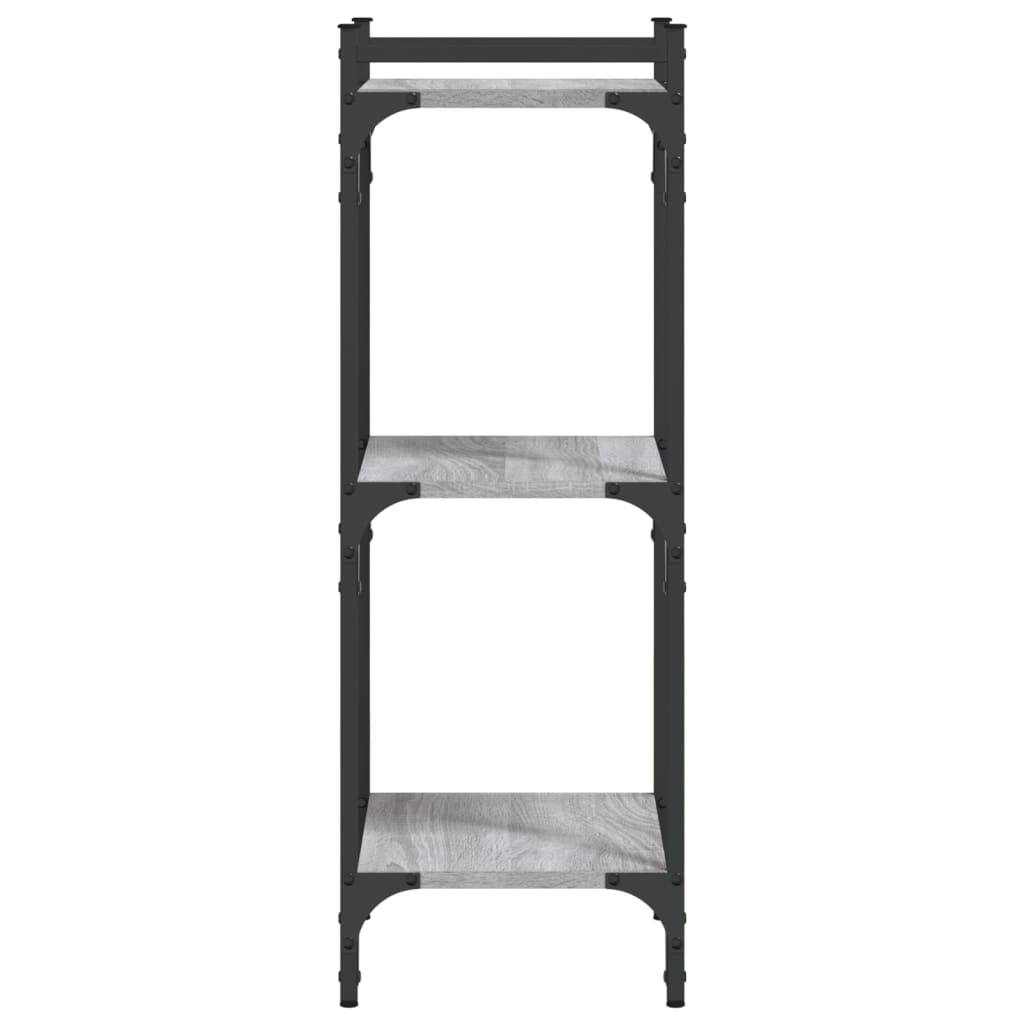 Boekenkast 3-Laags Bewerkt Hout 40 x 30 x 86 cm Grijs sonoma
