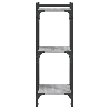 Boekenkast 3-Laags Bewerkt Hout 40 x 30 x 86 cm Grijs sonoma