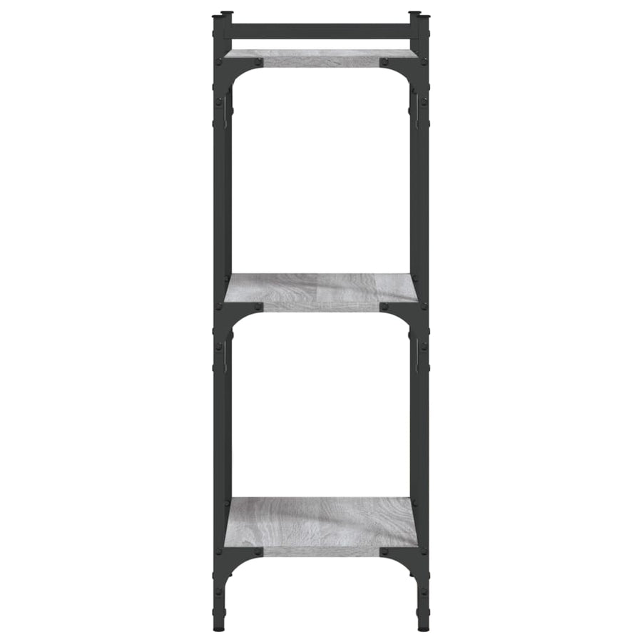 Boekenkast 3-Laags Bewerkt Hout 40 x 30 x 86 cm Grijs sonoma