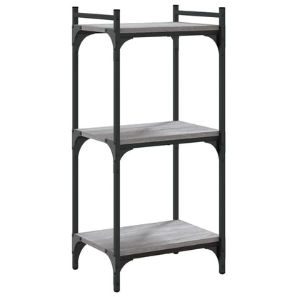 Boekenkast 3-Laags Bewerkt Hout 40 x 30 x 86 cm Grijs sonoma