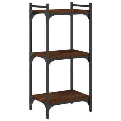 Boekenkast 3-Laags 40X30X Bewerkt Hout Bruin Eikenkleur 40 cm